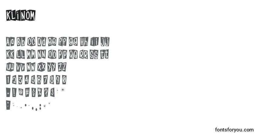 Шрифт KLINOM   (131801) – алфавит, цифры, специальные символы