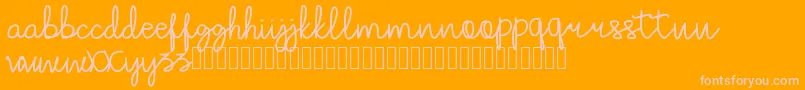 kluban-Schriftart – Rosa Schriften auf orangefarbenem Hintergrund