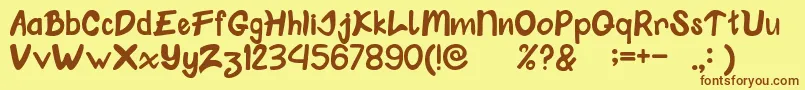 Klungkung Font – Brown Fonts on Yellow Background