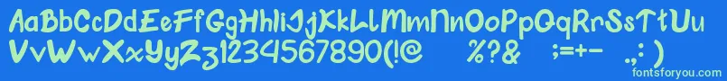 Klungkung Font – Green Fonts on Blue Background