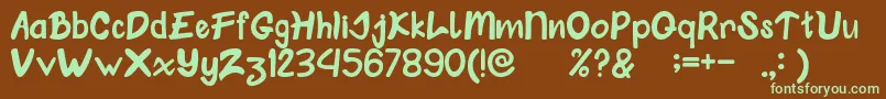 Klungkung Font – Green Fonts on Brown Background