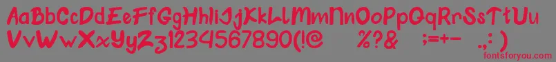 Klungkung Font – Red Fonts on Gray Background