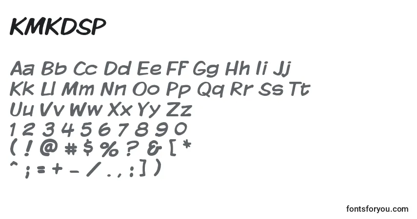 Schriftart KMKDSP   (131804) – Alphabet, Zahlen, spezielle Symbole