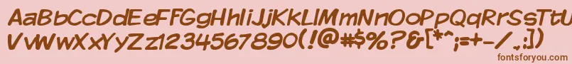 KMKDSP   Font – Brown Fonts on Pink Background