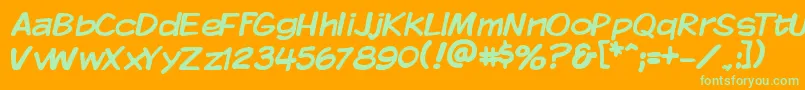 KMKDSP   Font – Green Fonts on Orange Background