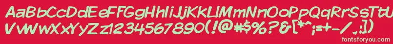 KMKDSP   Font – Green Fonts on Red Background