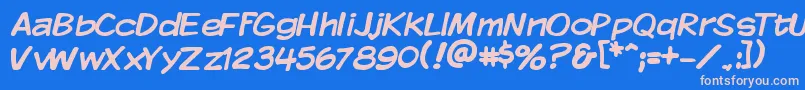 KMKDSP   Font – Pink Fonts on Blue Background