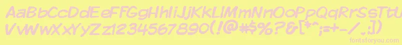 KMKDSP   Font – Pink Fonts on Yellow Background