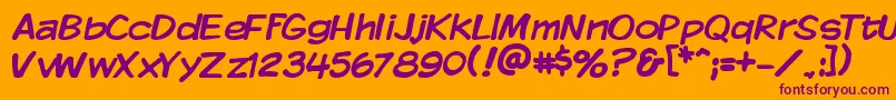 KMKDSP   Font – Purple Fonts on Orange Background