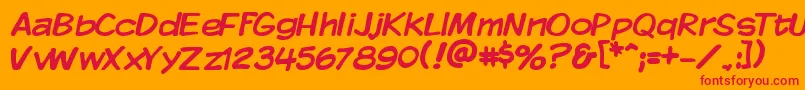 フォントKMKDSP   – オレンジの背景に赤い文字