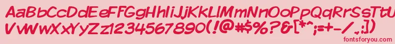 KMKDSP   Font – Red Fonts on Pink Background