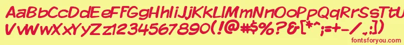 KMKDSP   Font – Red Fonts on Yellow Background