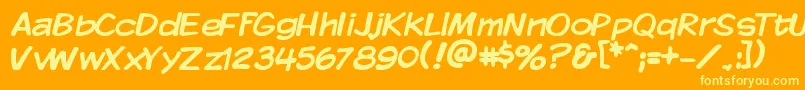 KMKDSP   Font – Yellow Fonts on Orange Background