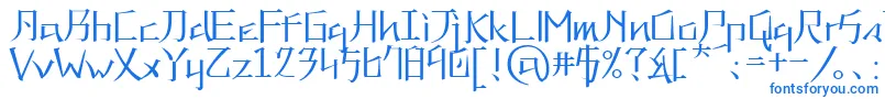 フォントkna   – 白い背景に青い文字