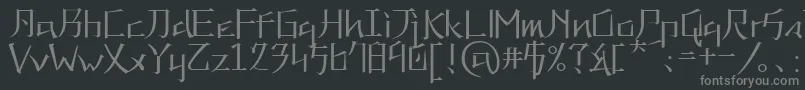 フォントkna   – 黒い背景に灰色の文字