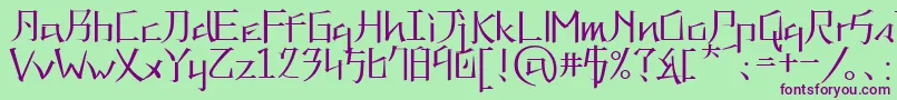 kna   Font – Purple Fonts on Green Background