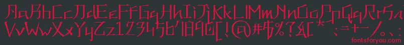 kna   Font – Red Fonts on Black Background