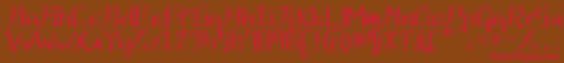kna   Font – Red Fonts on Brown Background
