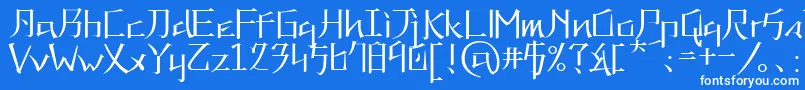 フォントkna   – 青い背景に白い文字