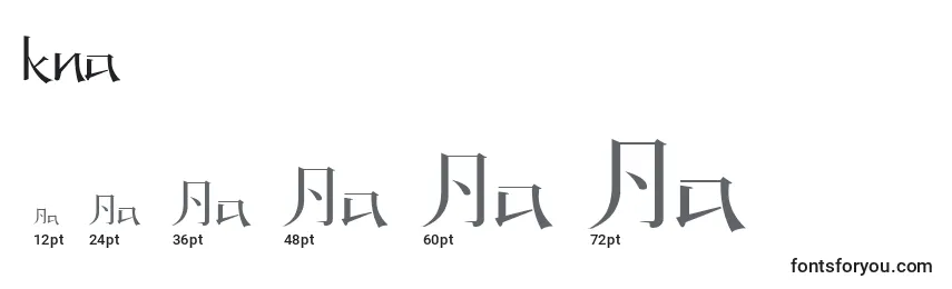 Größen der Schriftart Kna   (131805)