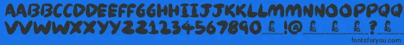 Knackers Font – Black Fonts on Blue Background