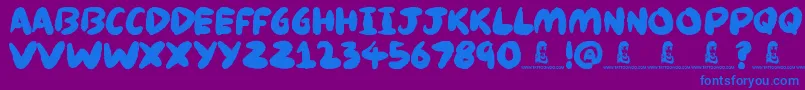 Knackers Font – Blue Fonts on Purple Background