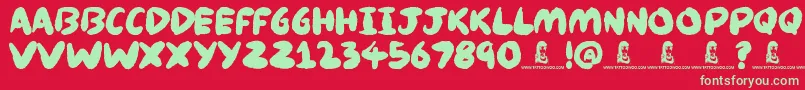 フォントKnackers – 赤い背景に緑の文字