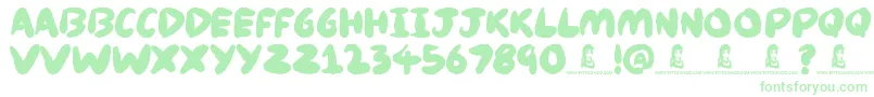 Knackers-Schriftart – Grüne Schriften auf weißem Hintergrund