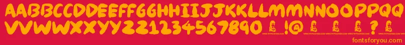 Knackers Font – Orange Fonts on Red Background