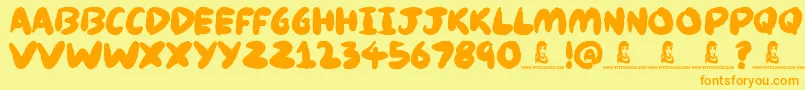 Knackers Font – Orange Fonts on Yellow Background