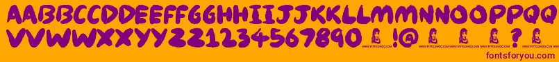 Knackers Font – Purple Fonts on Orange Background