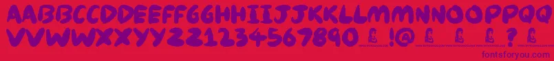 Knackers Font – Purple Fonts on Red Background