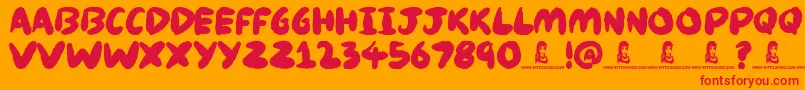 Knackers Font – Red Fonts on Orange Background
