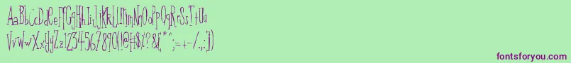 Knat Font – Purple Fonts on Green Background