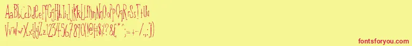 Knat Font – Red Fonts on Yellow Background