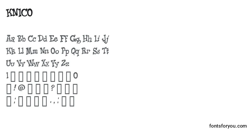 A fonte KNICO    (131808) – alfabeto, números, caracteres especiais
