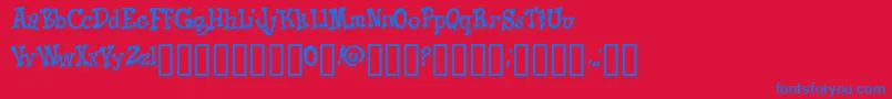 KNICO   -Schriftart – Blaue Schriften auf rotem Hintergrund