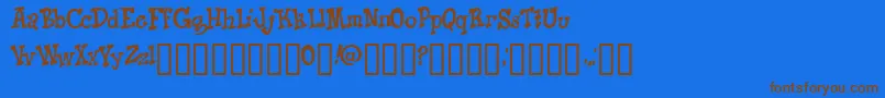 KNICO    Font – Brown Fonts on Blue Background