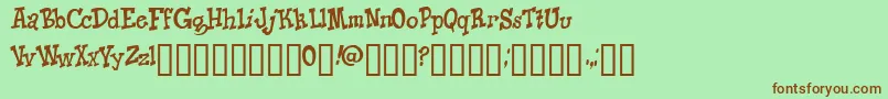 Шрифт KNICO    – коричневые шрифты на зелёном фоне