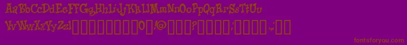 KNICO   -fontti – ruskeat fontit violetilla taustalla