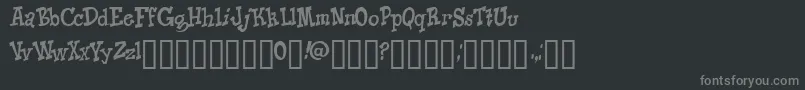 KNICO   -fontti – harmaat kirjasimet mustalla taustalla