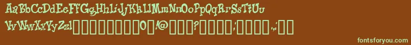 KNICO    Font – Green Fonts on Brown Background