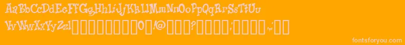 KNICO   -fontti – vaaleanpunaiset fontit oranssilla taustalla