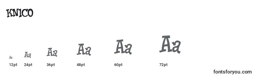 KNICO    (131808) Font Sizes