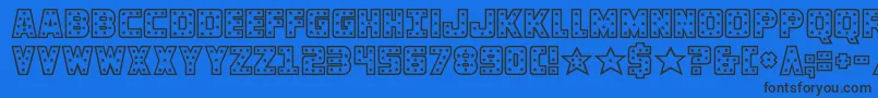 フォントknievel – 黒い文字の青い背景