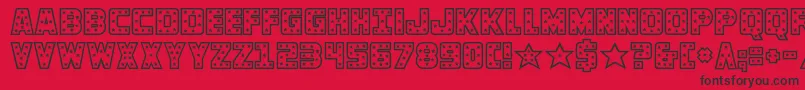 knievel-fontti – mustat fontit punaisella taustalla