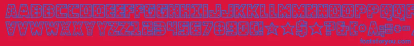knievel-fontti – siniset fontit punaisella taustalla