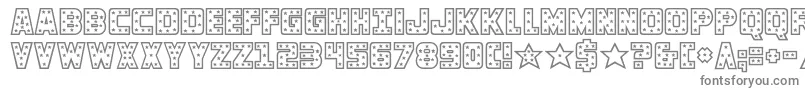 フォントknievel – 白い背景に灰色の文字
