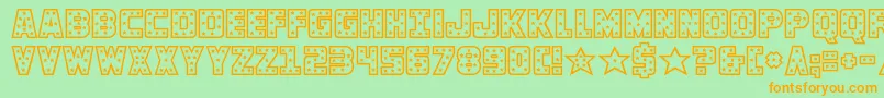 Шрифт knievel – оранжевые шрифты на зелёном фоне