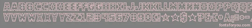 knievel-fontti – vaaleanpunaiset fontit harmaalla taustalla